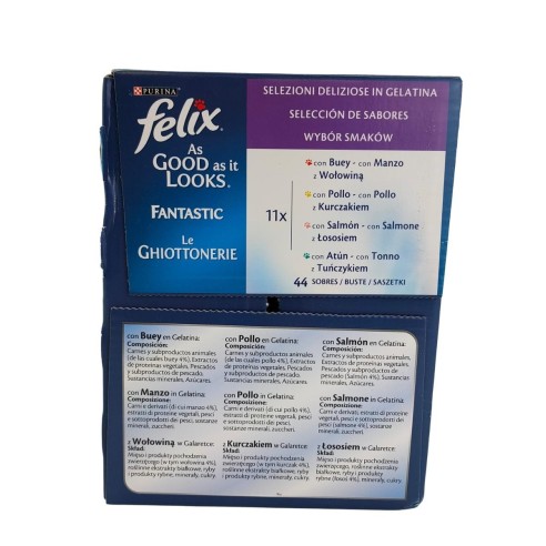 Alimento Per Gatti Adulti Selezioni Deliziose Gelatina Felix 44x 100g