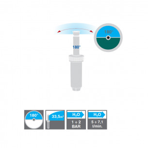 Irrigatore pop-up statico Alzo 10 cm 180 gradi