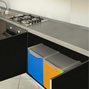 WXXW Pattumiera Differenziata Verticale in Plastica,2x15L, Pattumiera di  Design con Coperchi a Cerniera, Chiusura Morbida : : Casa e cucina