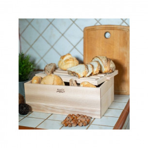 Portapane con tagliere per pane in legno Casa Collection - online
