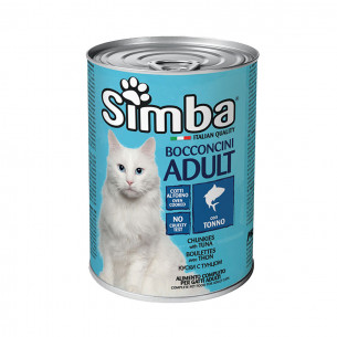 Alimento per gatti adulti bocconcini in salsa con Tonno Monge Simba Cat 415 g