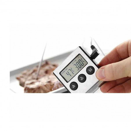 Termometro digitale con timer e sonda in acciaio inox - in vendita