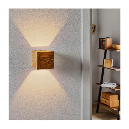 Applique da parete a led di design in legno massello di castagno invec –  Wanos Wood & Design