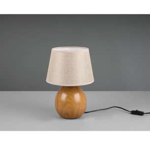 Lampada da tavolo nordica ricaricabile con base finitura legno