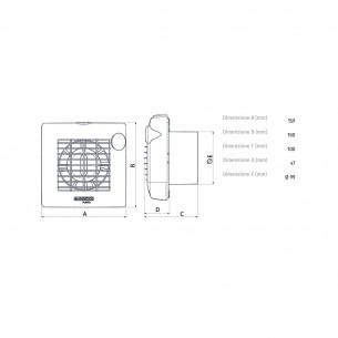 Aspiratore elettr a muro micro s 100 vortice con chiusura portata max - De  Rosa Srl