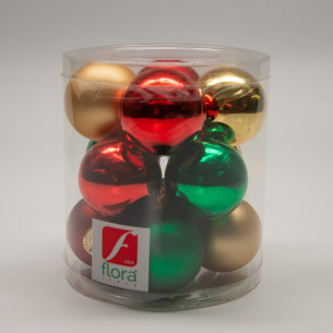 Palline di Natale in vetro multicolore Ø 4 cm confezione da 12 pezzi