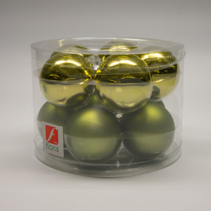 Palline di Natale in vetro verde Ø 6 cm conf da 10 pz