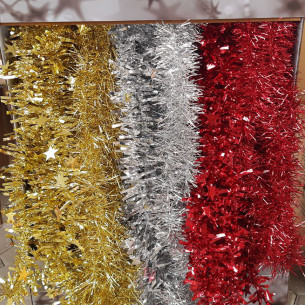 Festone in lurex tinsel ghirlanda di Natale lametta orpelli 180 cm ass