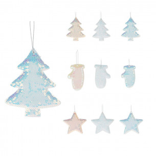 Pendente natalizio alberello stella guanto paillettes H10 cm assortito H&S Collection