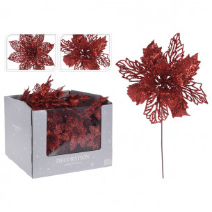 Pick fiore rosso H21 cm assortito decorazione per albero di Natale