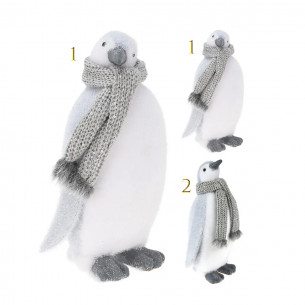 Pinguino con sciarpa H 34 cm assortito H&S Collection