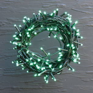 Luci di Natale cavo verde 180 LED verde con memory giochi luce 12,6 m Prequ