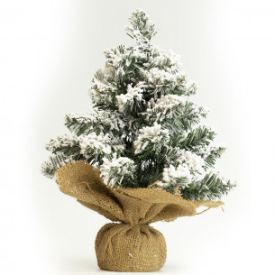 Albero di Natale Pinetto Innevato con base in juta 45 cm Flora