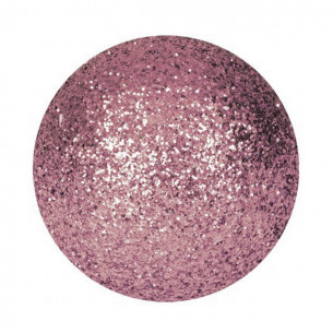 Pallina di Natale sfera in vetro rosa con glitter Ø 8 cm Domus