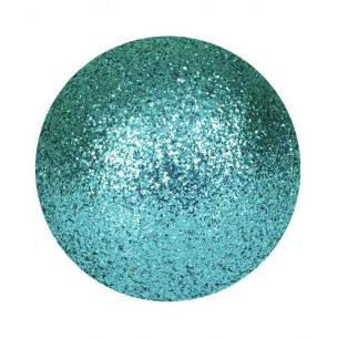 Pallina di Natale sfera in vetro turchese con glitter Ø 8 cm Domus