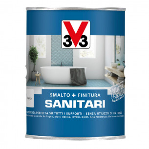 Smalto e finitura per sanitari bianco satinato rinnova sanitari porcellana ceramica 0,5 L V33