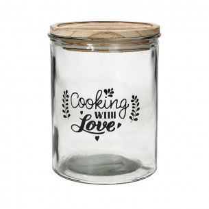 Barattolo grande con coperchio 1850 cc Cooking with Love vetro