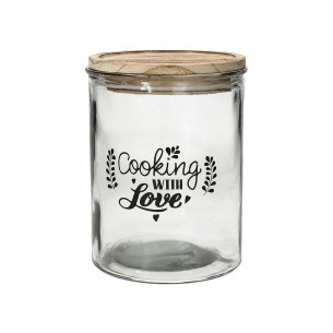 Barattolo medio con coperchio 1380 cc Cooking With Love vetro