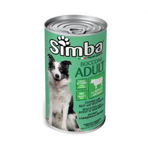 Monge Simba bocconi adult con manzo e ortaggi alimento umido cane 1230g