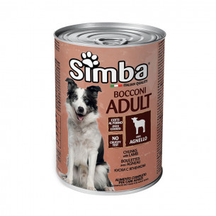 Monge Simba bocconi adult con agnello alimento umido cane 1230g