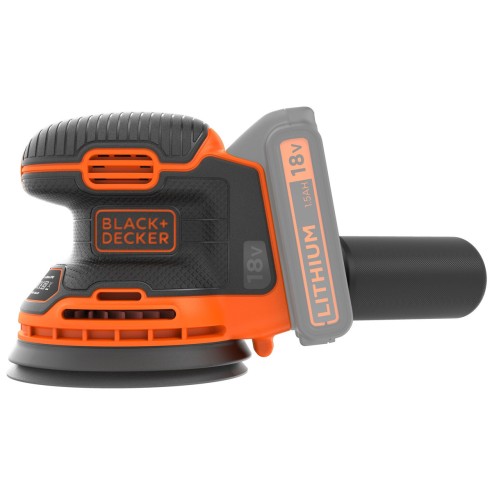 Black & Decker Levigatrice per legno rotorbitale batteria litio 18V - 1.5Ah  Velocità 12000 giri/min con Sacchetto Raccoglipolvere - BDCROS18-QW