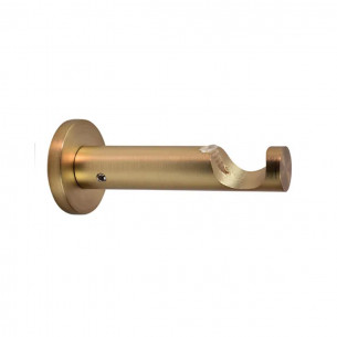 Supporto singolo aperto per bastone tende metallo D. 20mm Modern design oro satinato