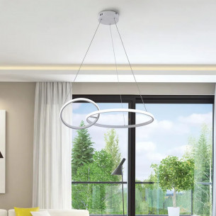 Lampadario kara LED alluminio bianco 1600 lm, Novecento