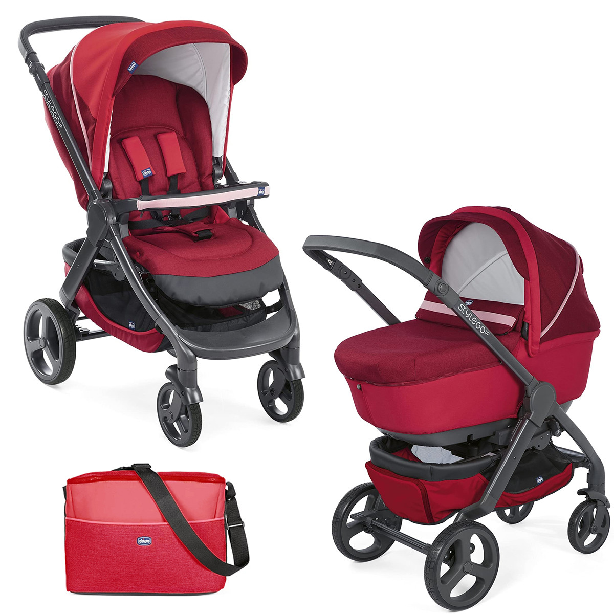 Passeggino combinato Chicco Duo StyleGo Up Crossover Red Passion Promo