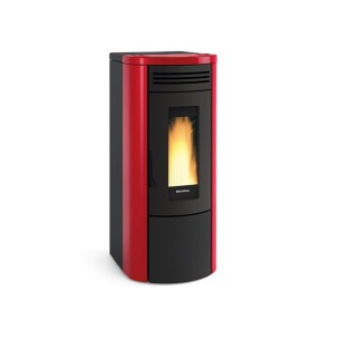 Stufa a pellet ermetica ventilata bordeaux Costanza Idro 17 kW LaNordica Extraflame