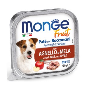 Monge fruit patè e bocconcini con agnello e mela 100g