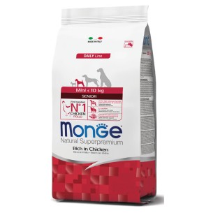 Monge Natural Superpremium Mini Senior ricco in pollo alimento secco cane 3kg