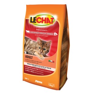 LeChat Adult croccantini per gatti con manzo fresco e ortaggi 1,5 kg