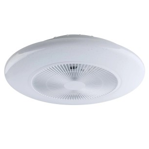 Plafoniera con ventilatore Ponente, bianco, Ø 55 cm, dimmerabile