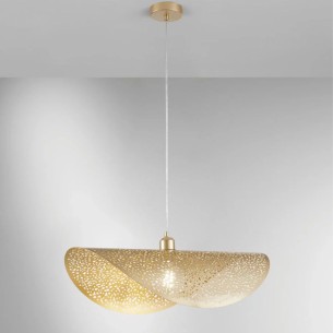 Lampadario design Rhei metallo forato, E27, Ø 50 cm oro