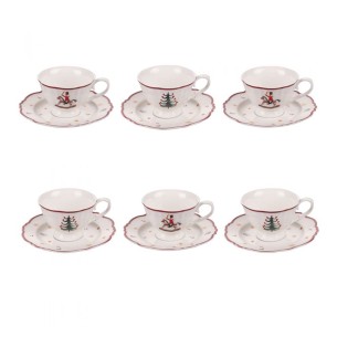 Tazzine caffè con piattino 85 cc Xmas Rhapsody new bone china 6pz